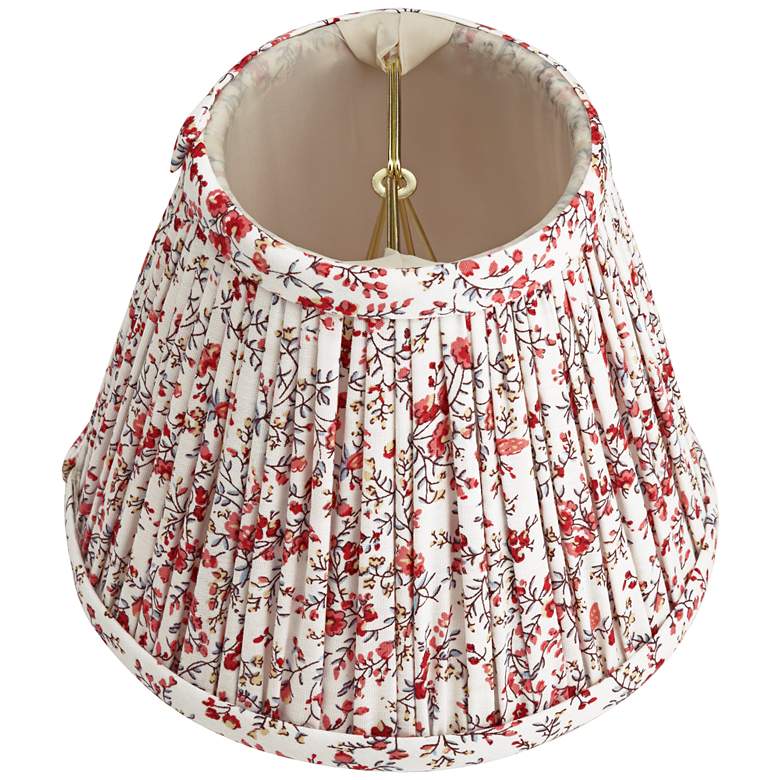 Red Floral Pleated Drum Shade 3.5x6x5 Clip-On - #8687H | Lamps Plus