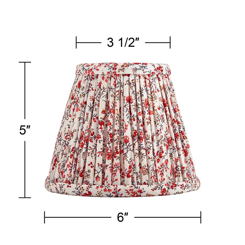 Image 7 Springcrest Nelle Red Floral Pleated Lamp Shade 3.5x6x5 (Clip-On) more views