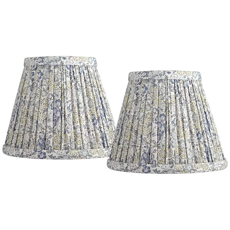 Image 1 Springcrest Nelle Violet and Blue Pleated Clip-On Shades 3.5x6x5 Set of 2
