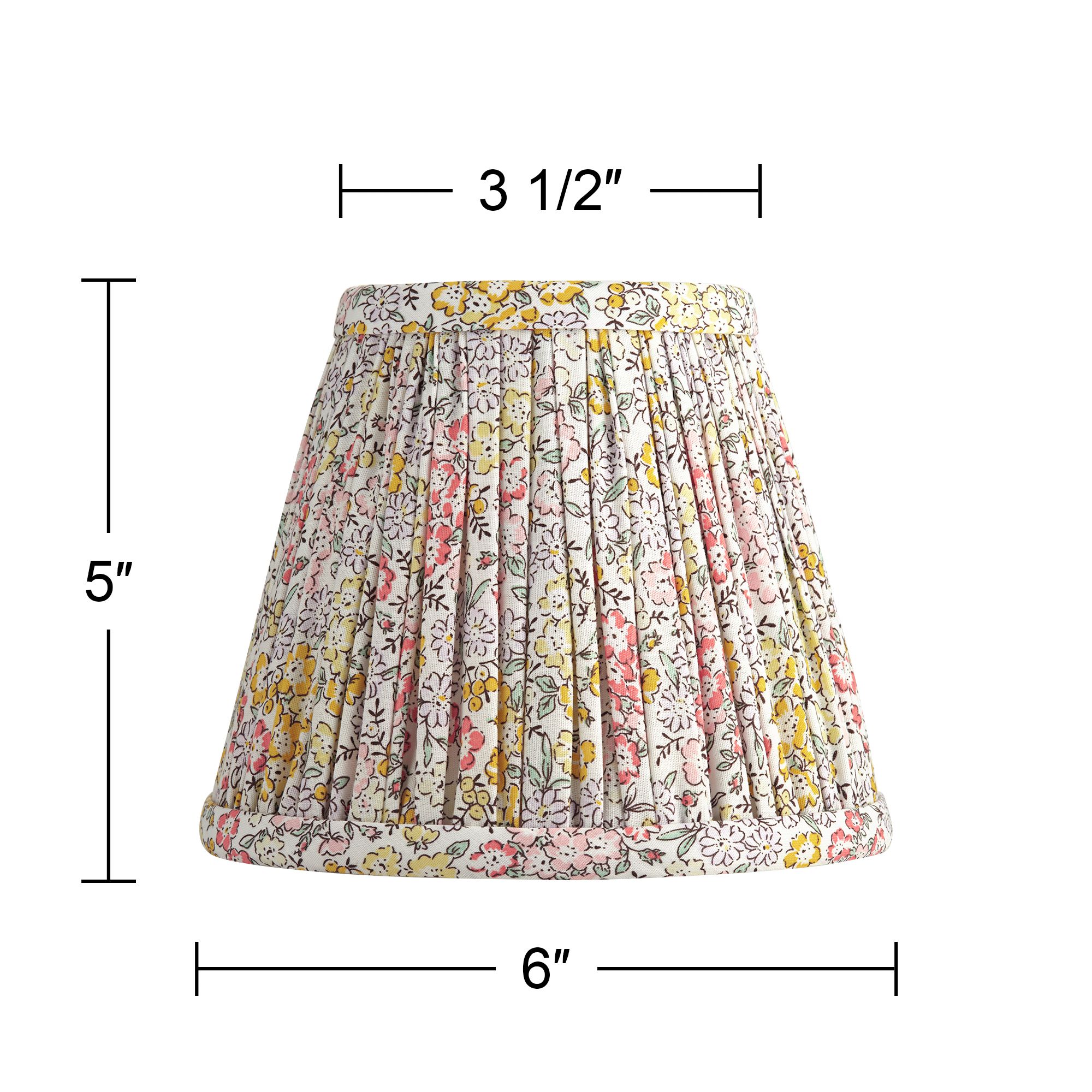 Springcrest Nelle Yellow and Peach Pleated Clip-On Shades 3.5x6x5 Set of 4