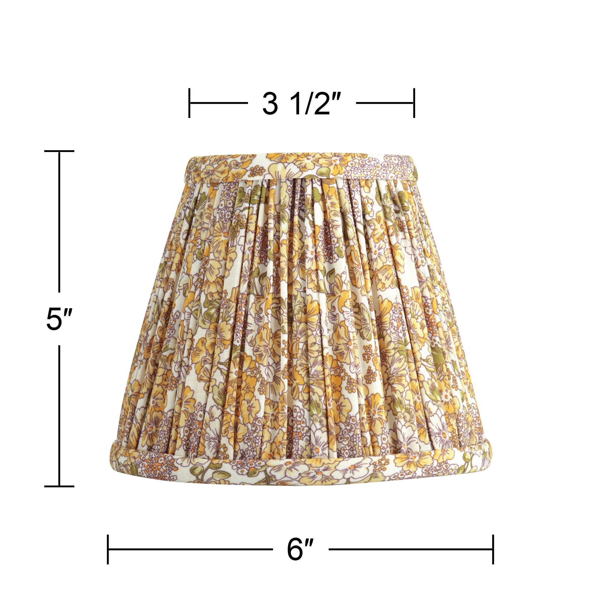 Image 7 Springcrest Nelle Yellow Floral Pleated Shade 3.5x6x5 (Clip-On) more views