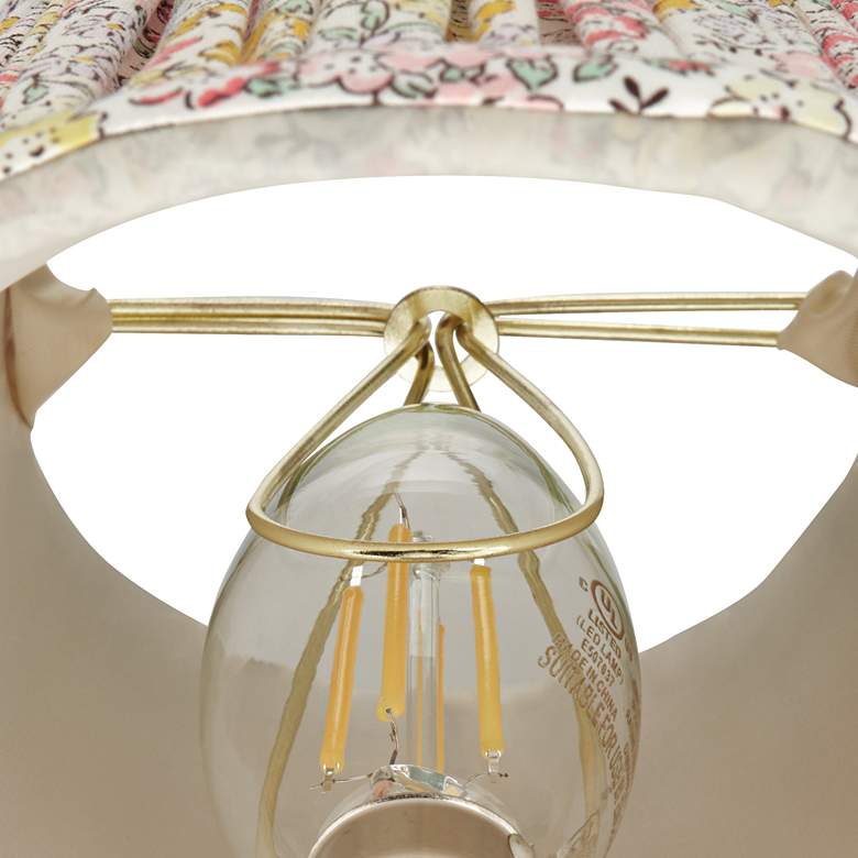 Image 3 Springcrest Nelle Yellow Peach Floral Pleated Shade 3.5x6x5 (Clip-On) more views