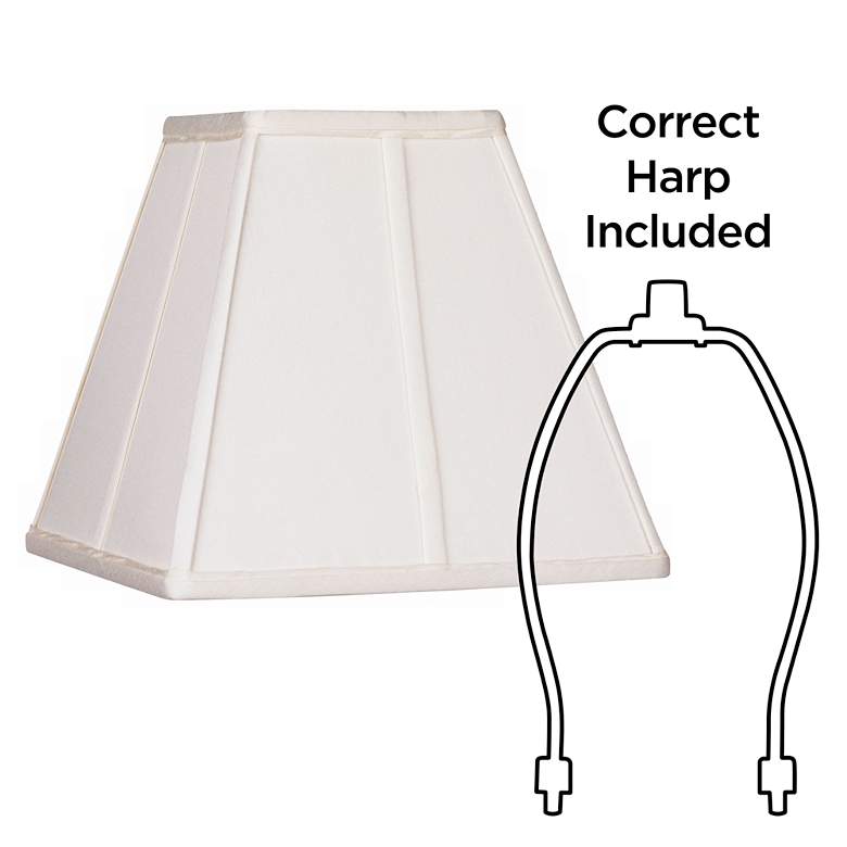 Image 6 Springcrest Nona Ivory Square Tapered Shade 5.25x10x9 (Spider) more views
