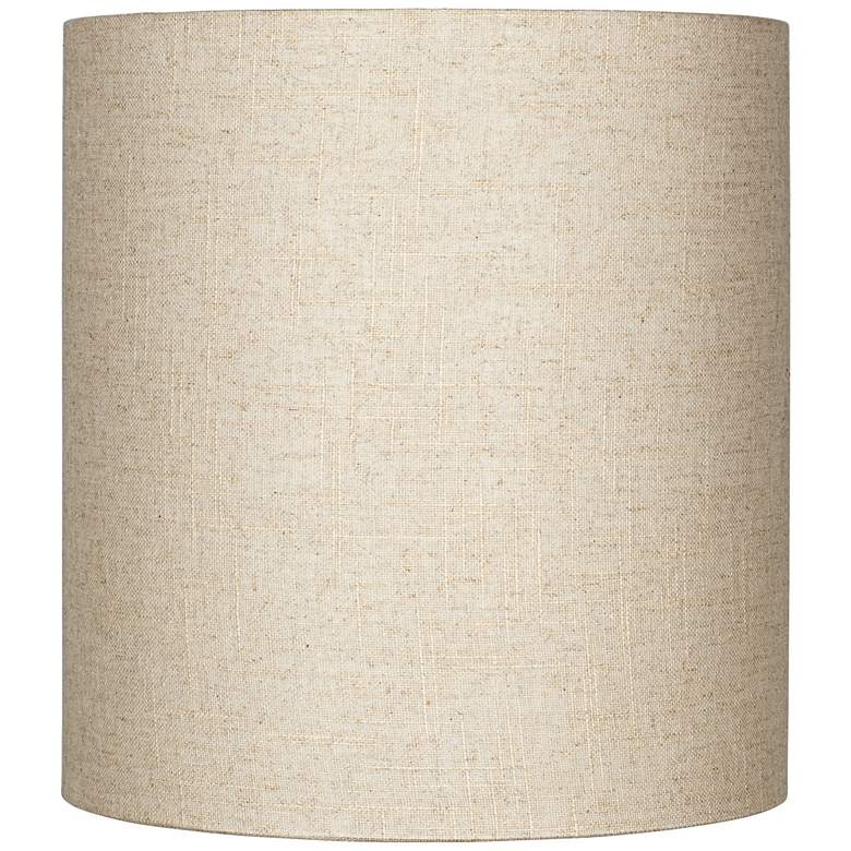 Image 1 Springcrest Oatmeal Tall Linen Drum Shade 14x14x15 (Spider)