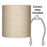 Springcrest Oatmeal Tall Linen Drum Shade 14x14x15 (Spider)