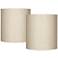 Springcrest Oatmeal Tall Linen Drum Shades 14x14x15 (Spider) Set of 2