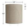 7_Springcrest Oatmeal Tall Linen Drum Shades 14x14x15 (Spider) Set of 2 more views