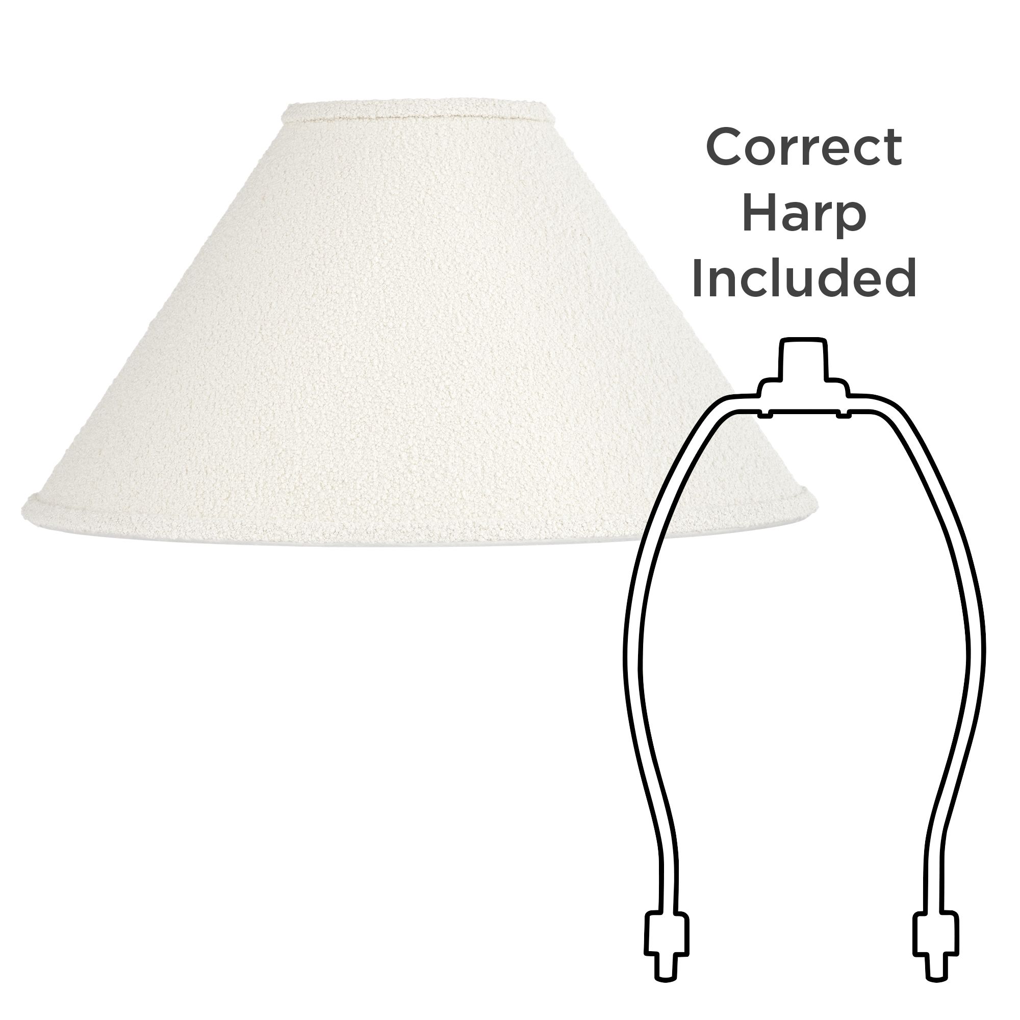 Image 7 Springcrest Off White Boucle Woven Fabric Tapered Shade 6x19x10 more views