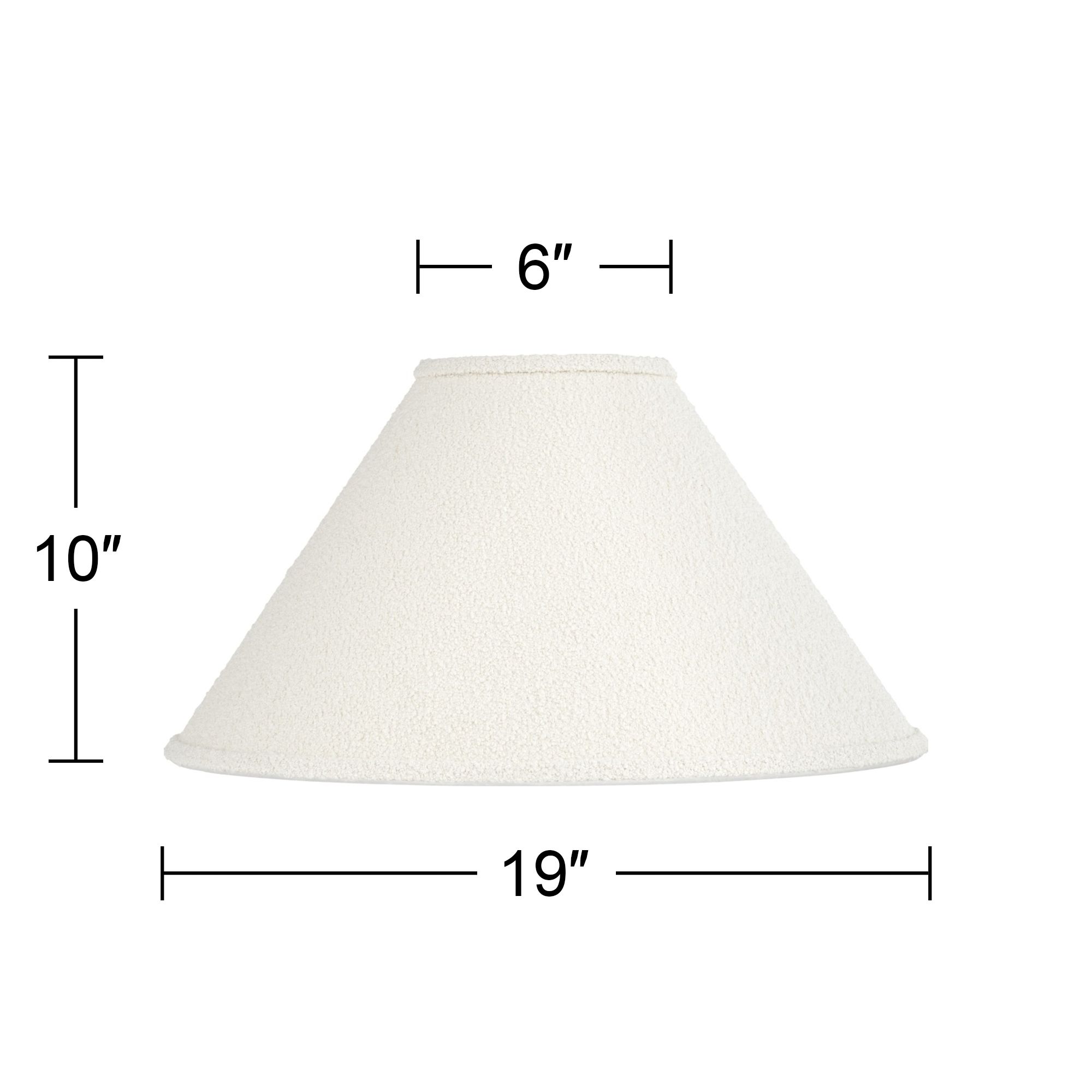 Springcrest Off White Boucle Woven Fabric Tapered Shade 6x19x10 in scene