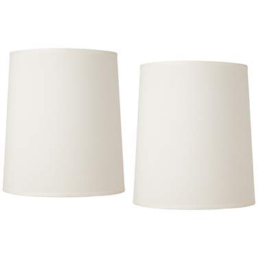 Springcrest Off-White Fabric Set of 2 Tall Drum Shades 14x16x18 (Spider)