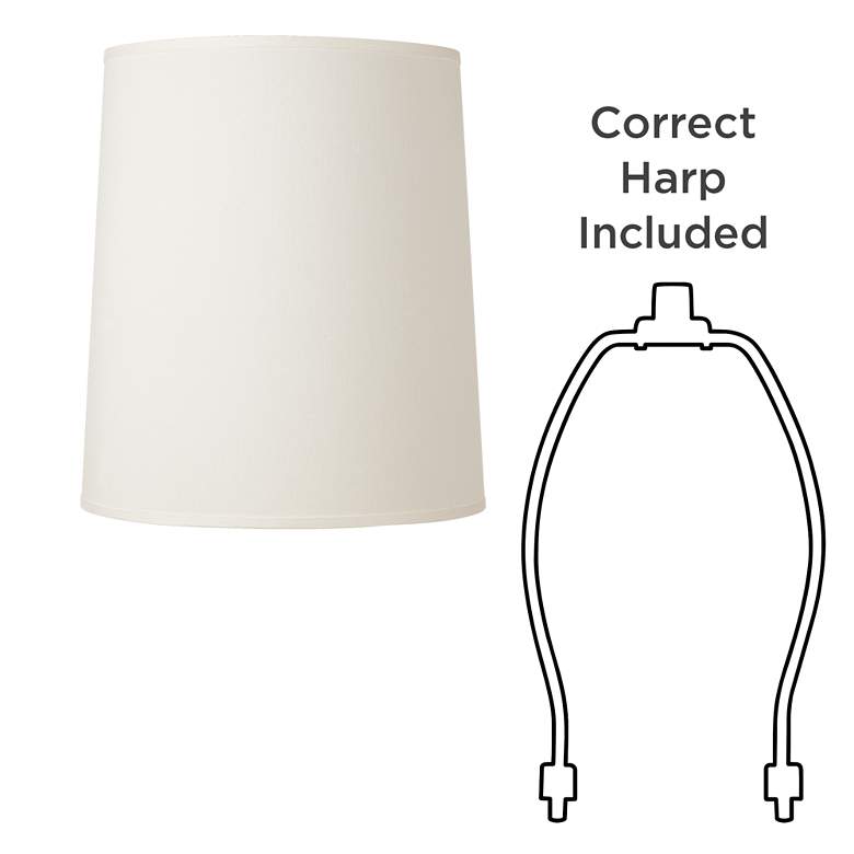Image 4 Springcrest Off-White Fabric Set of 2 Tall Drum Shades 14x16x18 (Spider) more views