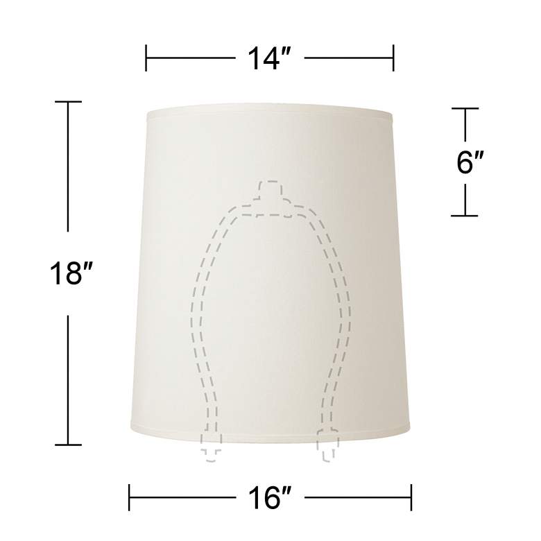 Image 3 Springcrest Off-White Fabric Tall Drum Shade 14x16x18 (Spider) more views
