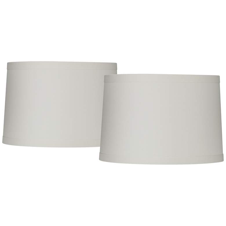 Image 1 Springcrest Off-White Linen Set of 2 Drum Lamp Shades 15x16x11 (Spider)