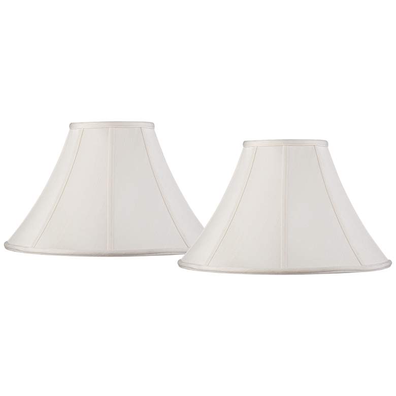 Image 1 Springcrest Off-White Set of 2 Shantung Lamp Shades 7x18x10.5 (Spider)
