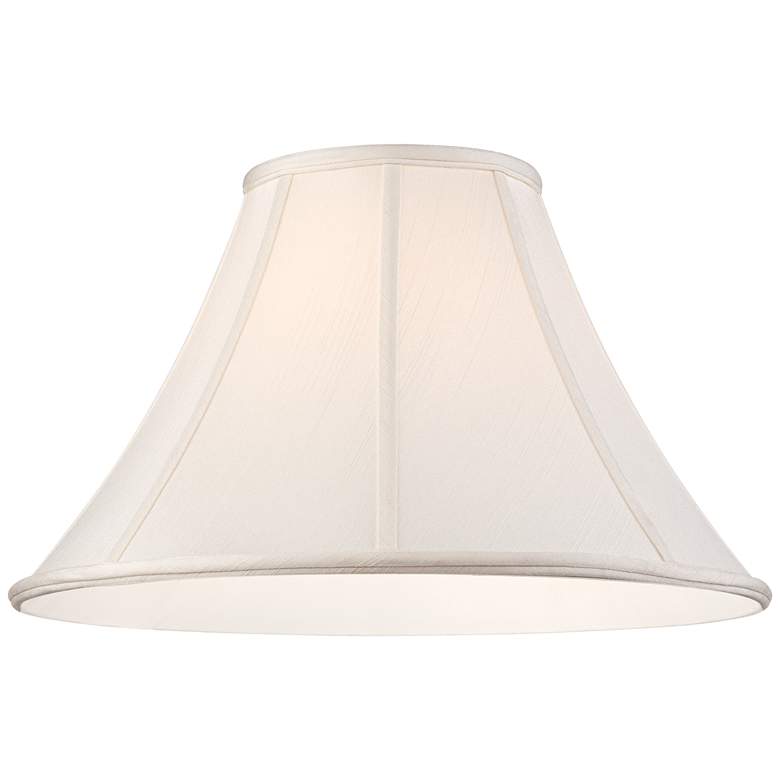 Image 3 Springcrest Off-White Set of 2 Shantung Lamp Shades 7x18x10.5 (Spider) more views