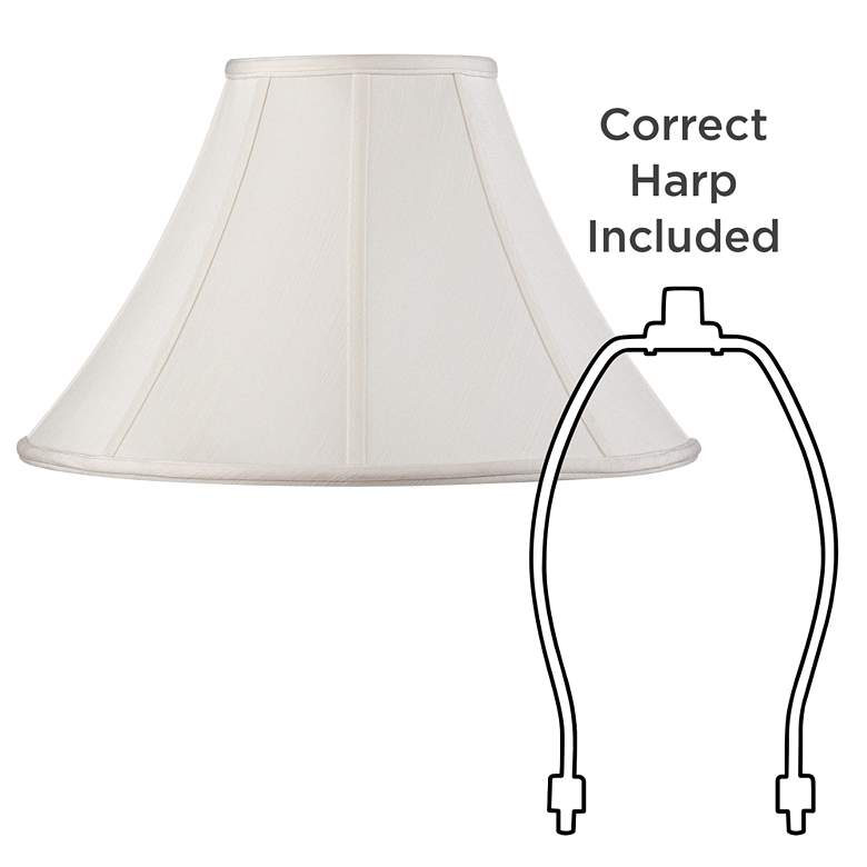 Image 5 Springcrest Off-White Set of 2 Shantung Lamp Shades 7x18x10.5 (Spider) more views
