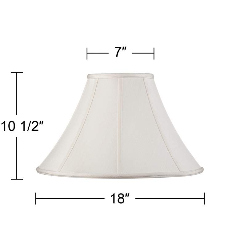 Image 6 Springcrest Off-White Set of 2 Shantung Lamp Shades 7x18x10.5 (Spider) more views