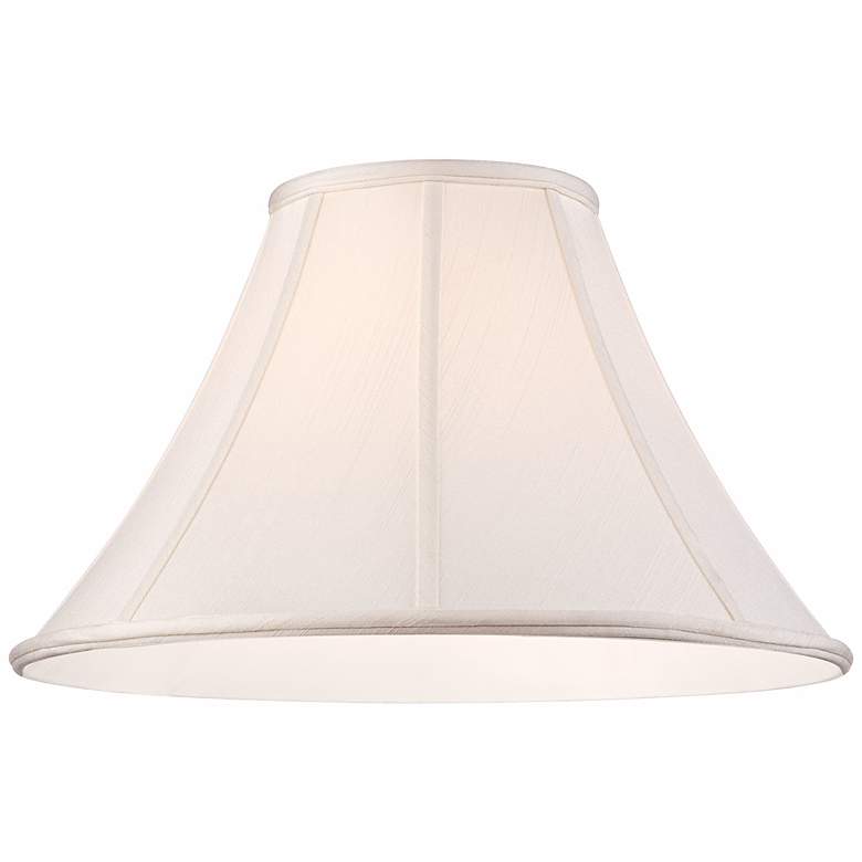 Image 2 Springcrest Off-White Shantung Lamp Shade 7x18x10.5 (Spider) more views
