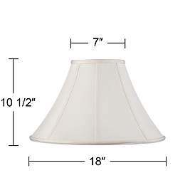Image5 of Springcrest Off-White Shantung Lamp Shade 7x18x10.5 (Spider) more views