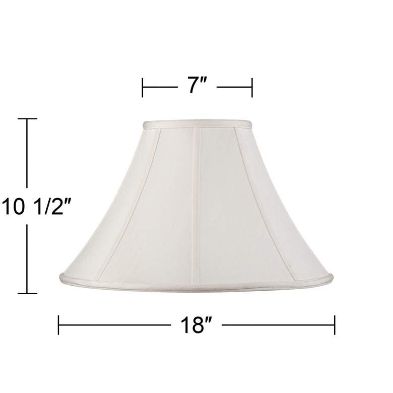 Image 5 Springcrest Off-White Shantung Lamp Shade 7x18x10.5 (Spider) more views