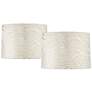 1_Springcrest Off-White Silver Circles Drum Shades 15x16x11 (Spider) Set of 2