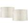 Springcrest Off-White Silver Circles Drum Shades 15x16x11 (Spider) Set of 2