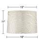 5_Springcrest Off-White Silver Circles Drum Shades 15x16x11 (Spider) Set of 2 more views