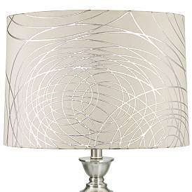Image2 of Springcrest Off-White with Silver Circles Drum Shade 15x16x11 (Spider)