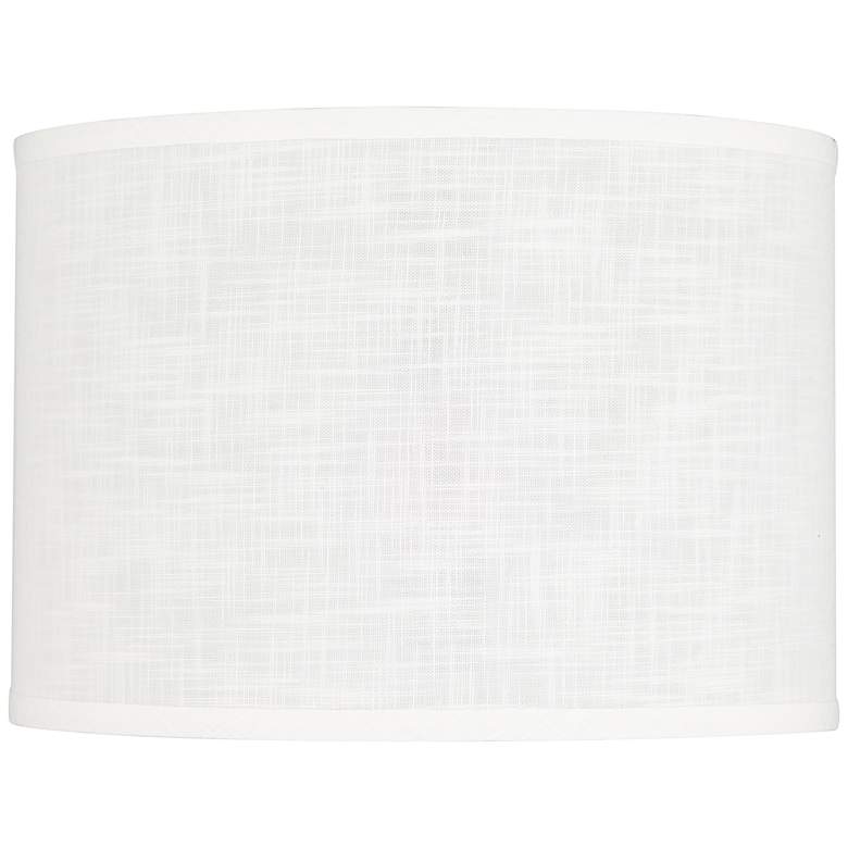 Image 1 Springcrest Peoria White Textured Drum Lamp Shade 14x14x10 (Spider)