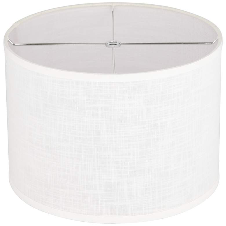 Image 4 Springcrest Peoria White Textured Drum Lamp Shade 14x14x10 (Spider) more views