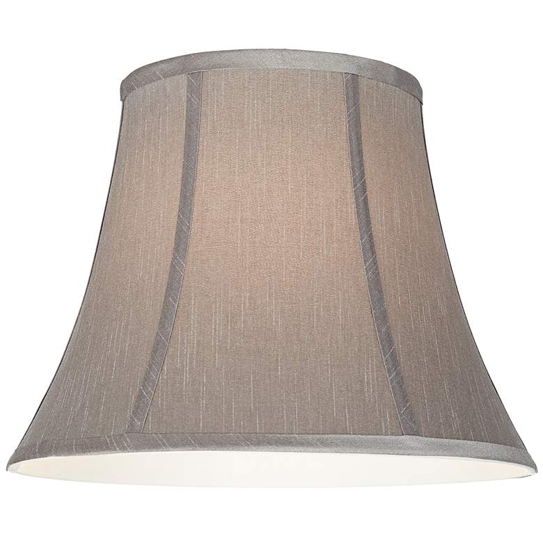 Image 2 Springcrest Pewter Gray Bell Lamp Shade 8x14x11 (Spider) more views