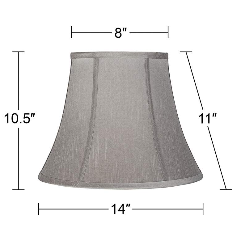 Image 5 Springcrest Pewter Gray Bell Lamp Shade 8x14x11 (Spider) more views