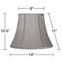 5_Springcrest Pewter Gray Bell Lamp Shade 8x14x11 (Spider) more views
