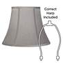 6_Springcrest Pewter Gray Bell Lamp Shade 8x14x11 (Spider) more views