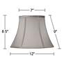 Springcrest Pewter Gray Bell Lamp Shades 7x12x9 (Spider) Set of 2