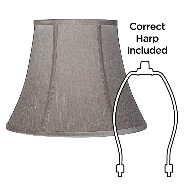 Image 6 Springcrest Pewter Gray Fabric Set of 2 Lamp Shades 8x14x11 (Spider) more views