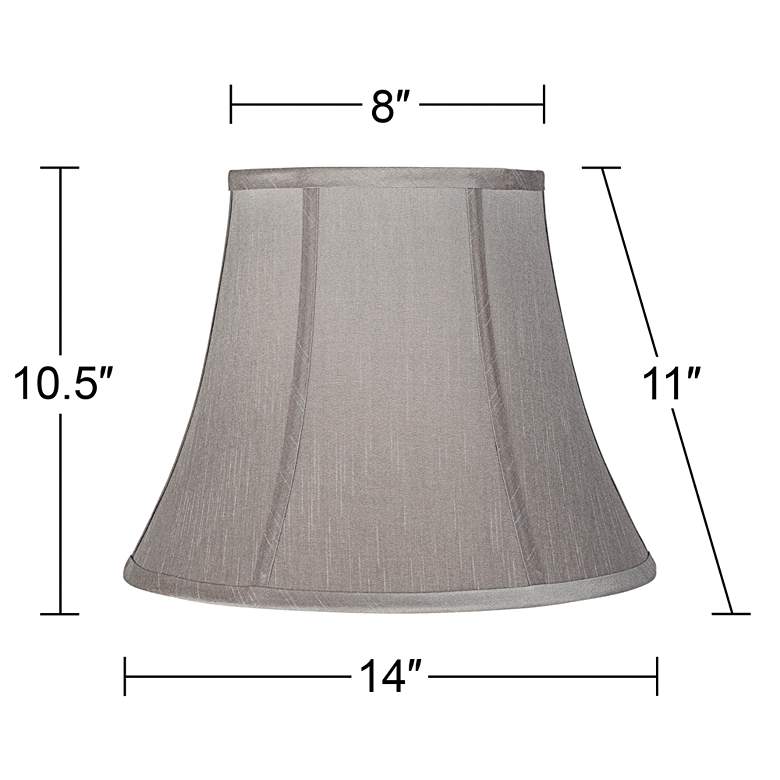 Image 7 Springcrest Pewter Gray Fabric Set of 2 Lamp Shades 8x14x11 (Spider) more views