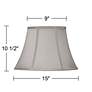6_Springcrest Pewter Gray Oval Lamp Shade 7/9x13/15x10.5 (Spider) more views