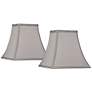 1_Springcrest Pewter Gray Set of 2 Square Lamp Shades 5.25x10x9.5 (Spider)
