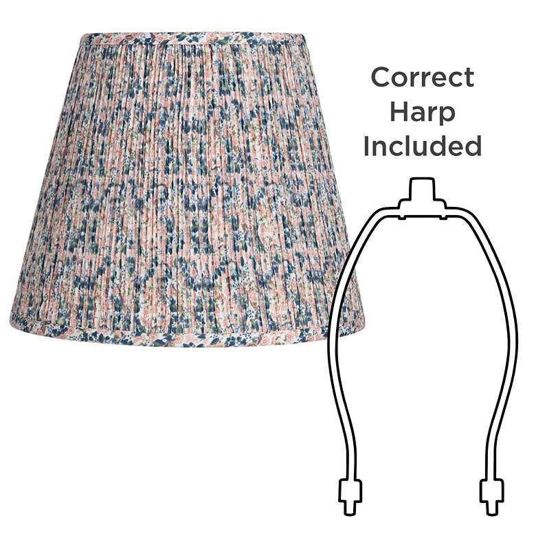 Image 7 Springcrest Pia Pink and Blue Floral Shirred Empire Shade 8x13x11 (Spider) more views