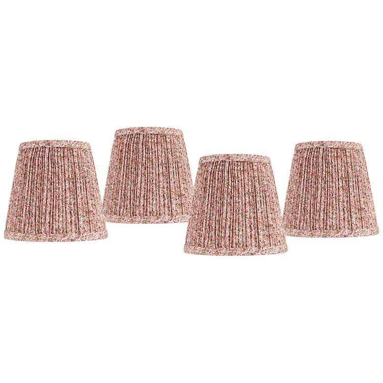 Image 1 Springcrest Pink Shirred Pleat Shades Set of 4 4x6x5.5" (Clip-On)