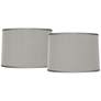 1_Springcrest Platinum Gray Faux Silk Set of 2 Drum Shades 15x16x11 (Spider)