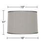 6_Springcrest Platinum Gray Faux Silk Set of 2 Drum Shades 15x16x11 (Spider) more views