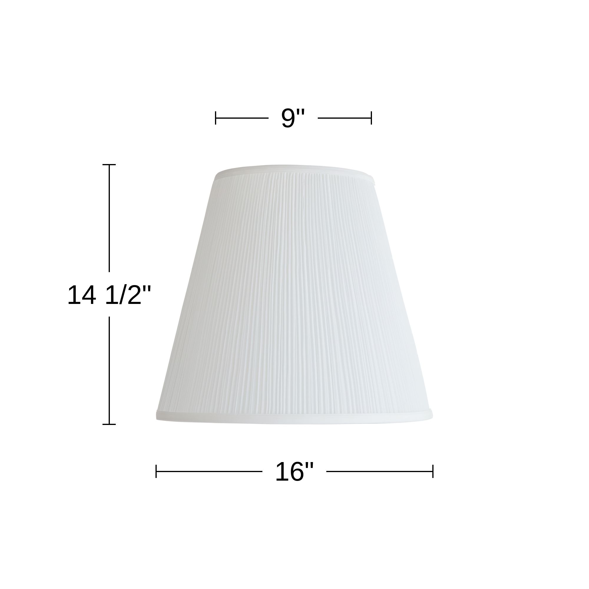 Springcrest Porcini White Fabric Mushroom Pleated Shade 9x16x14.5 (Spider)