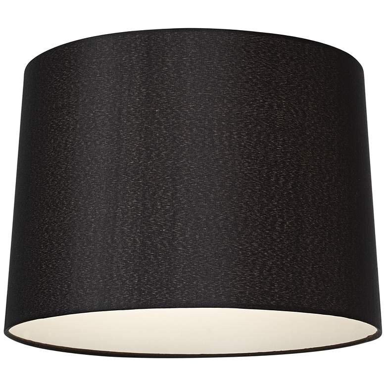 Image 3 Springcrest Reba Black Faux Silk Tapered Drum Shade 13x14x10 (Spider) more views