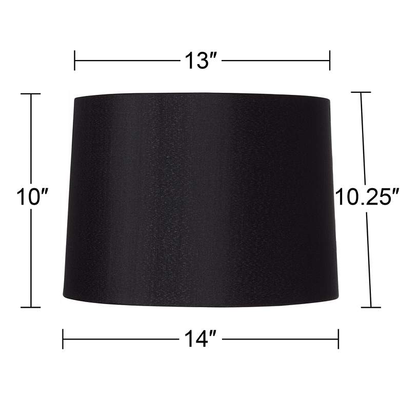 Image 5 Springcrest Reba Black Faux Silk Tapered Drum Shade 13x14x10 (Spider) more views