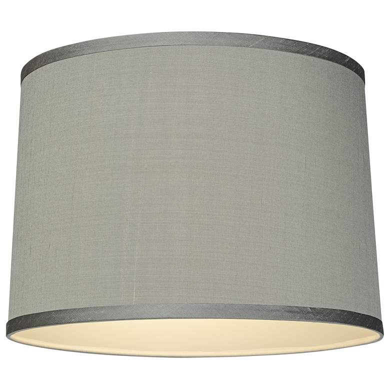 Image 3 Springcrest Reba Platinum Gray Faux Silk Lamp Shade 13x14x10 (Spider) more views