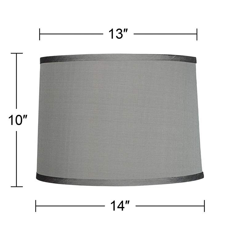 Image 5 Springcrest Reba Platinum Gray Faux Silk Lamp Shade 13x14x10 (Spider) more views