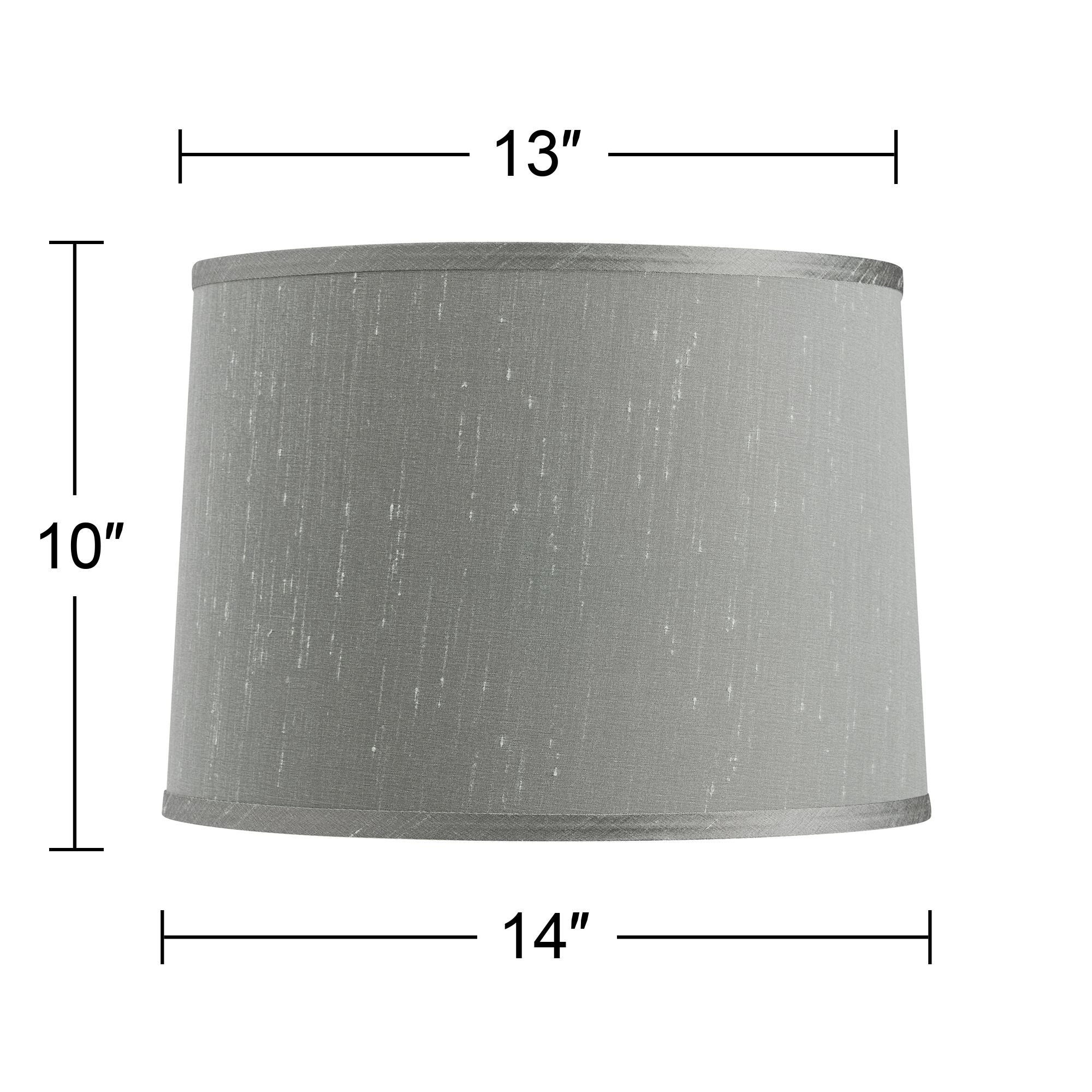 Image 7 Springcrest Reba Platinum Gray Faux Silk Lamp Shade 13x14x10 (Spider) more views