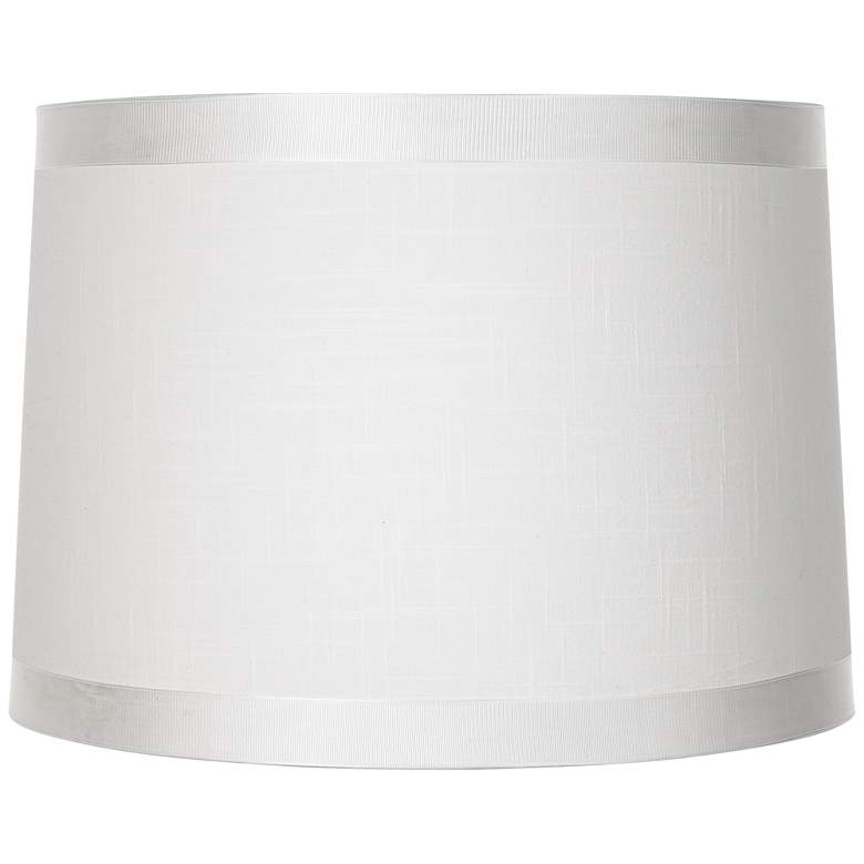 Image 1 Springcrest Reba White Ribbon Trim Tapered Drum Shade 13x14x10 (Spider)